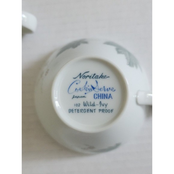 Noritake Cookin Serve Japan Bone China Wild-Ivy Tea Cup White Green - Picture 5 of 5